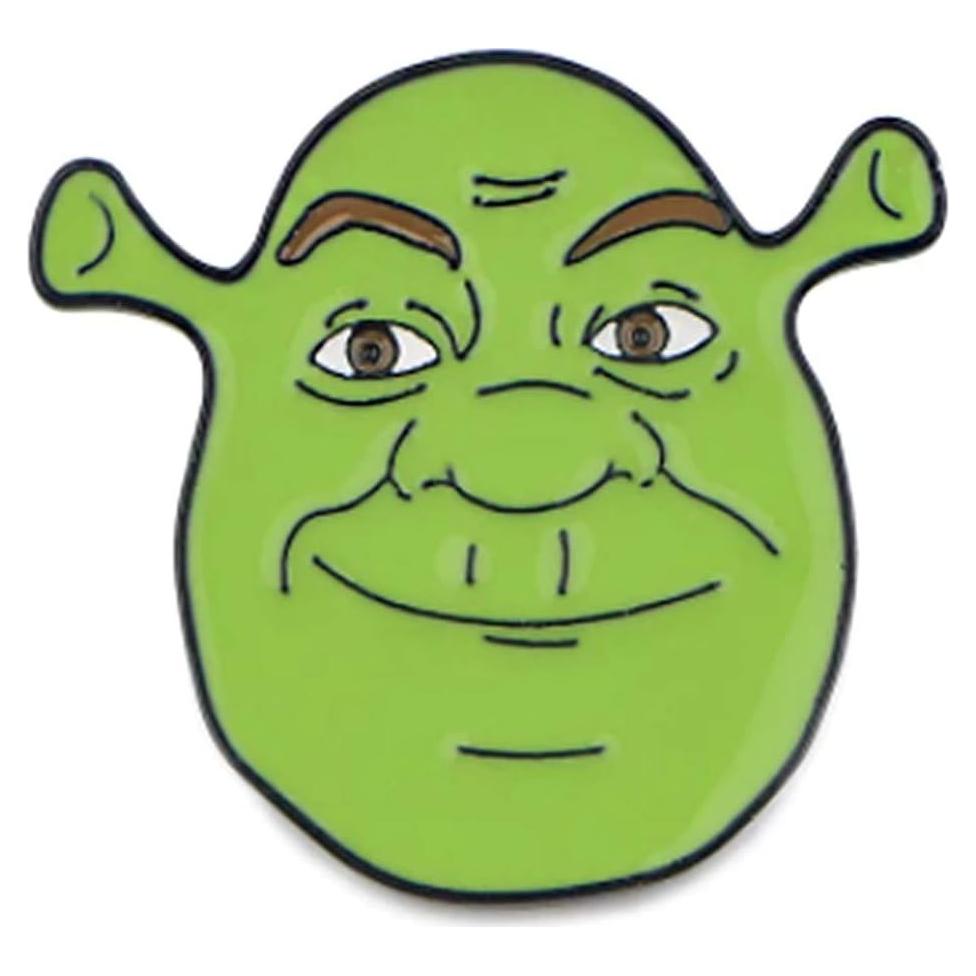 Pin de Metal Esmalte Cara de Monstruo Ogre Clásico Verde