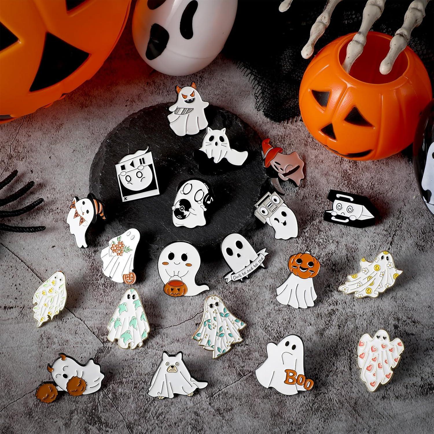 20 Pines de Esmalte Fantasmas MTLEE para Mochila y Ropa