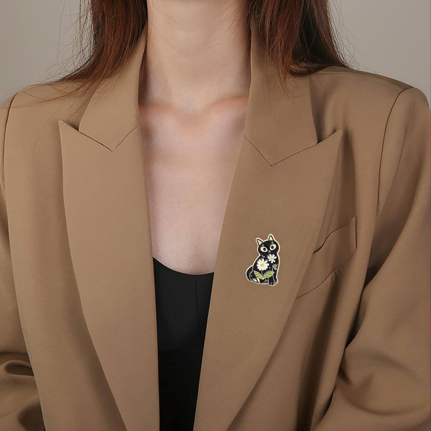 Juego de 4 Pines de Esmalte Animales Oso Zorro Gato Erizo