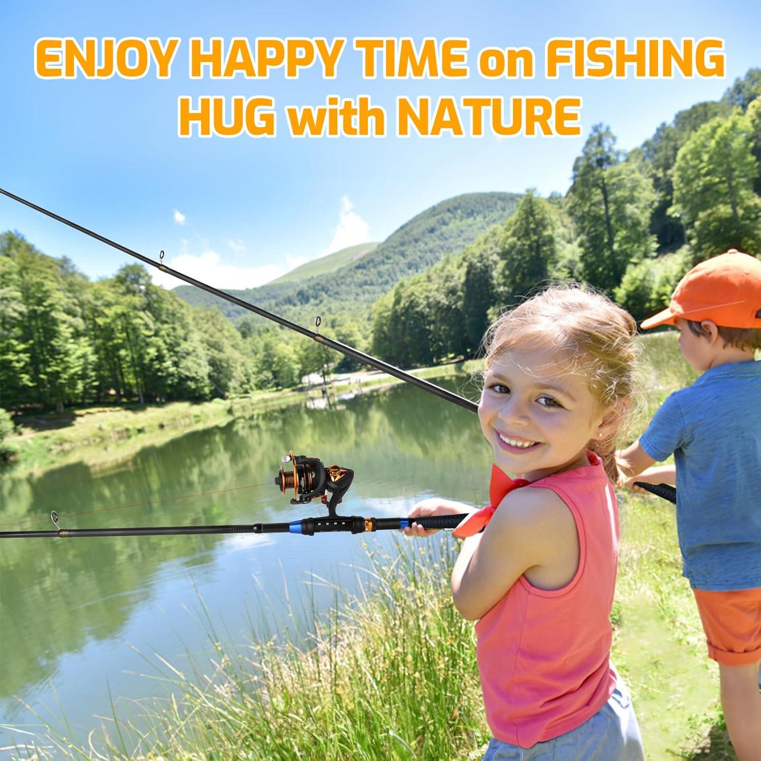 Juego de caña de pescar Milerong 1.8m para niños - Telescópica