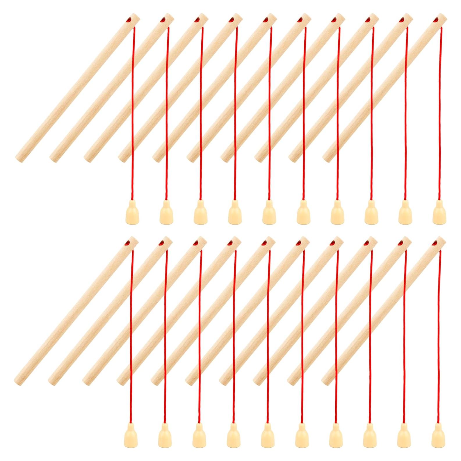Paquete de 20 Cañas de Pesca Magnéticas de Madera 15 cm
