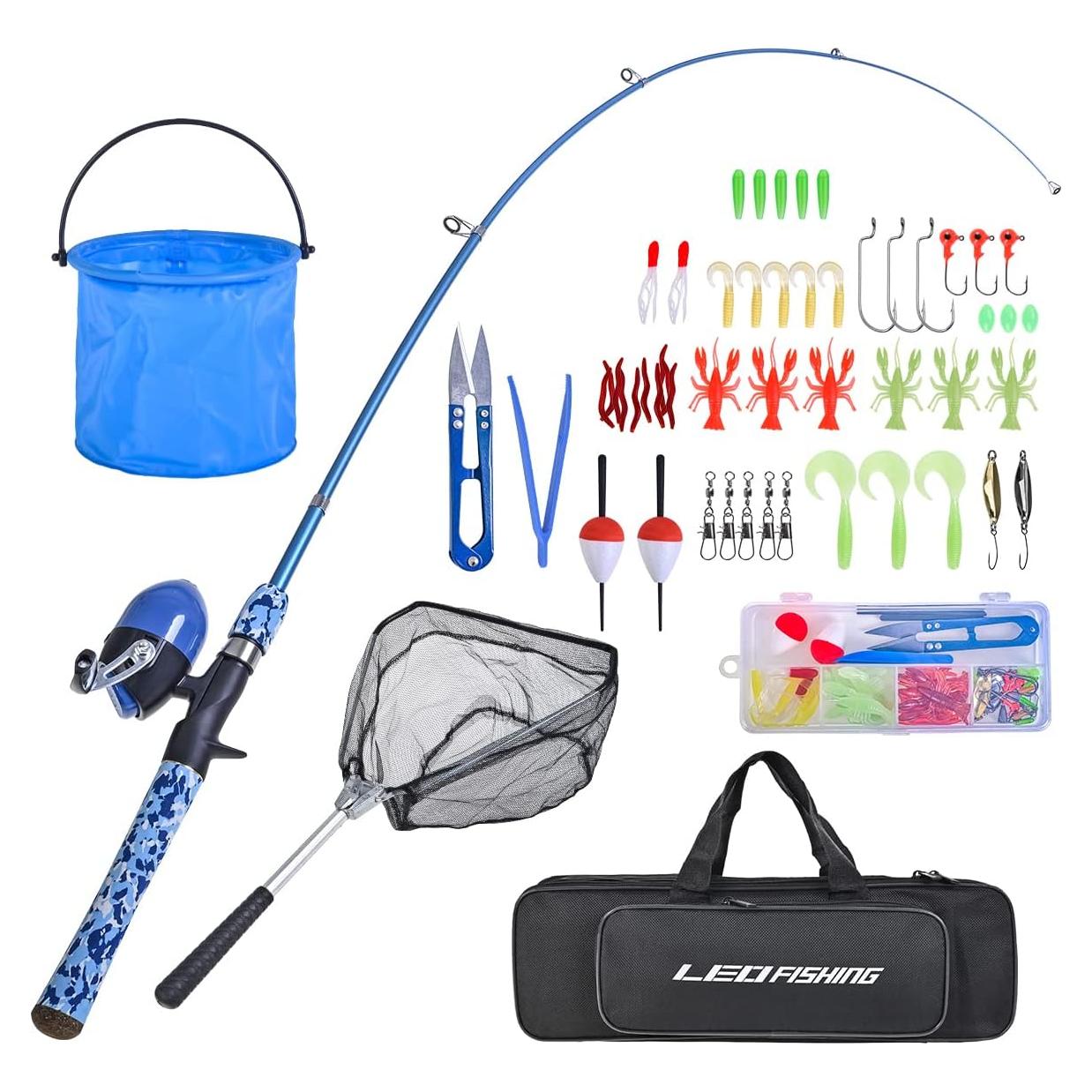 Conjunto de Cañas de Pesca LEOFISHING 1.5m para Niños