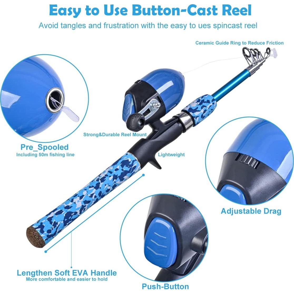 Conjunto de Cañas de Pesca LEOFISHING 1.5m para Niños