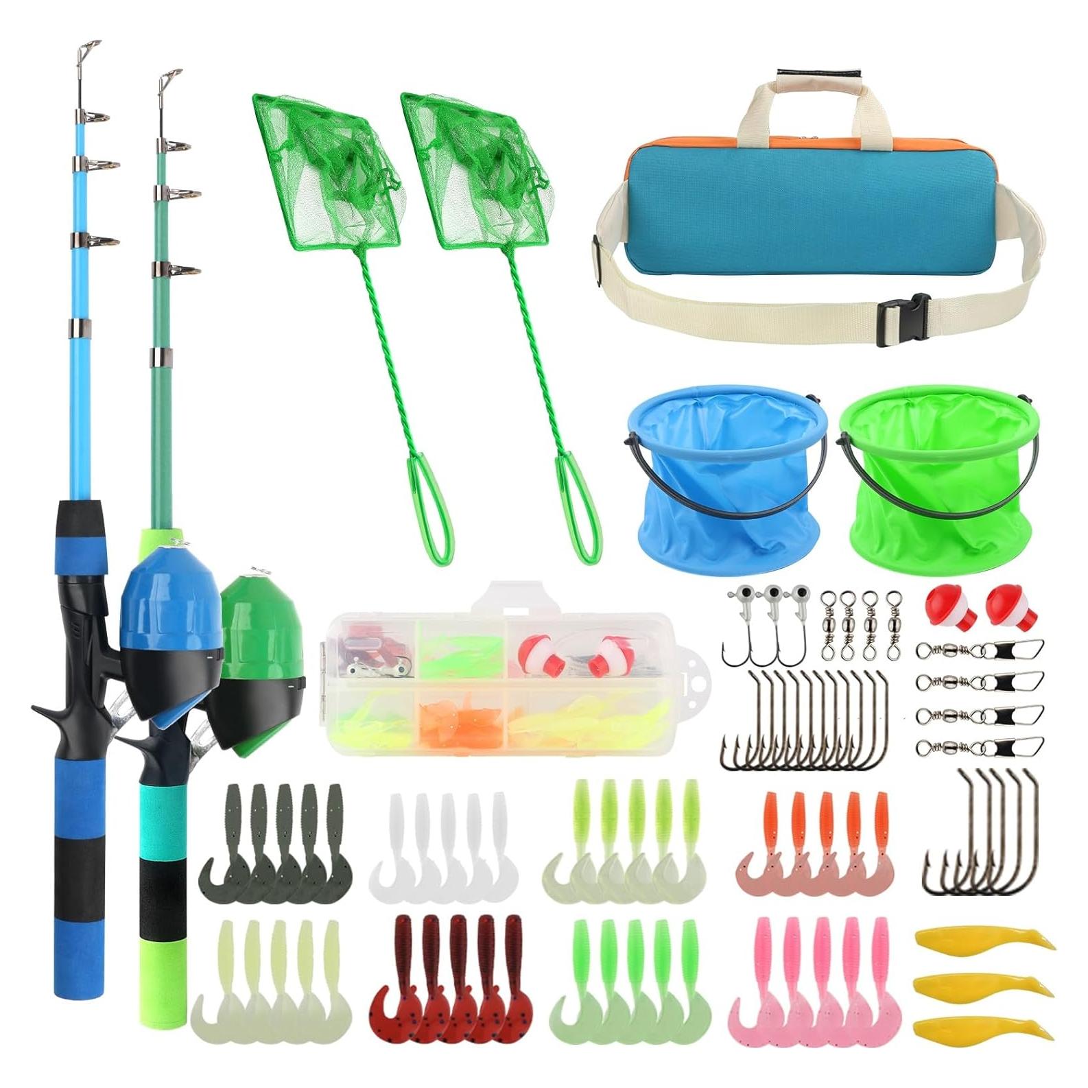 Combo de caña y carrete de pesca Mouhike 1.5m/1.8m para niños