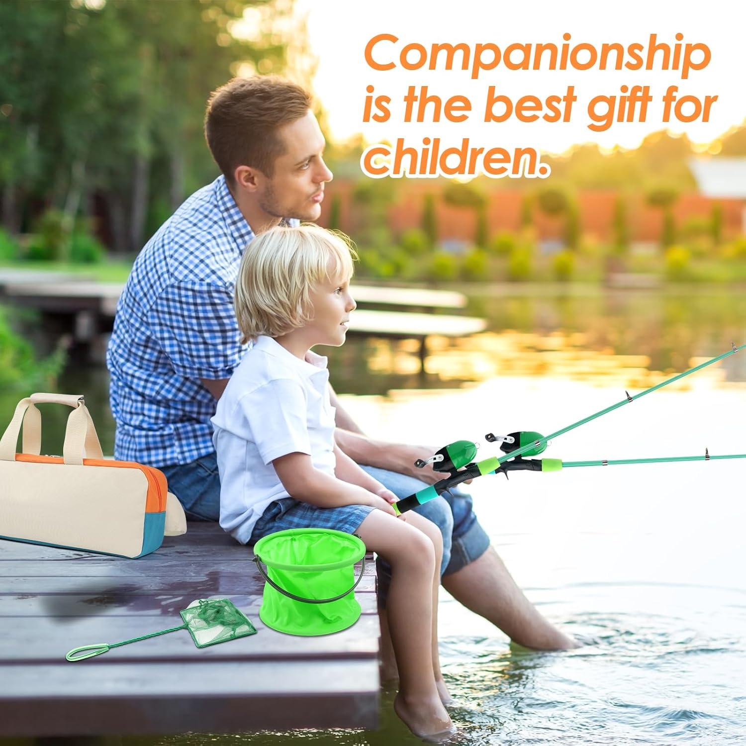 Combo de caña y carrete de pesca Mouhike 1.5m/1.8m para niños