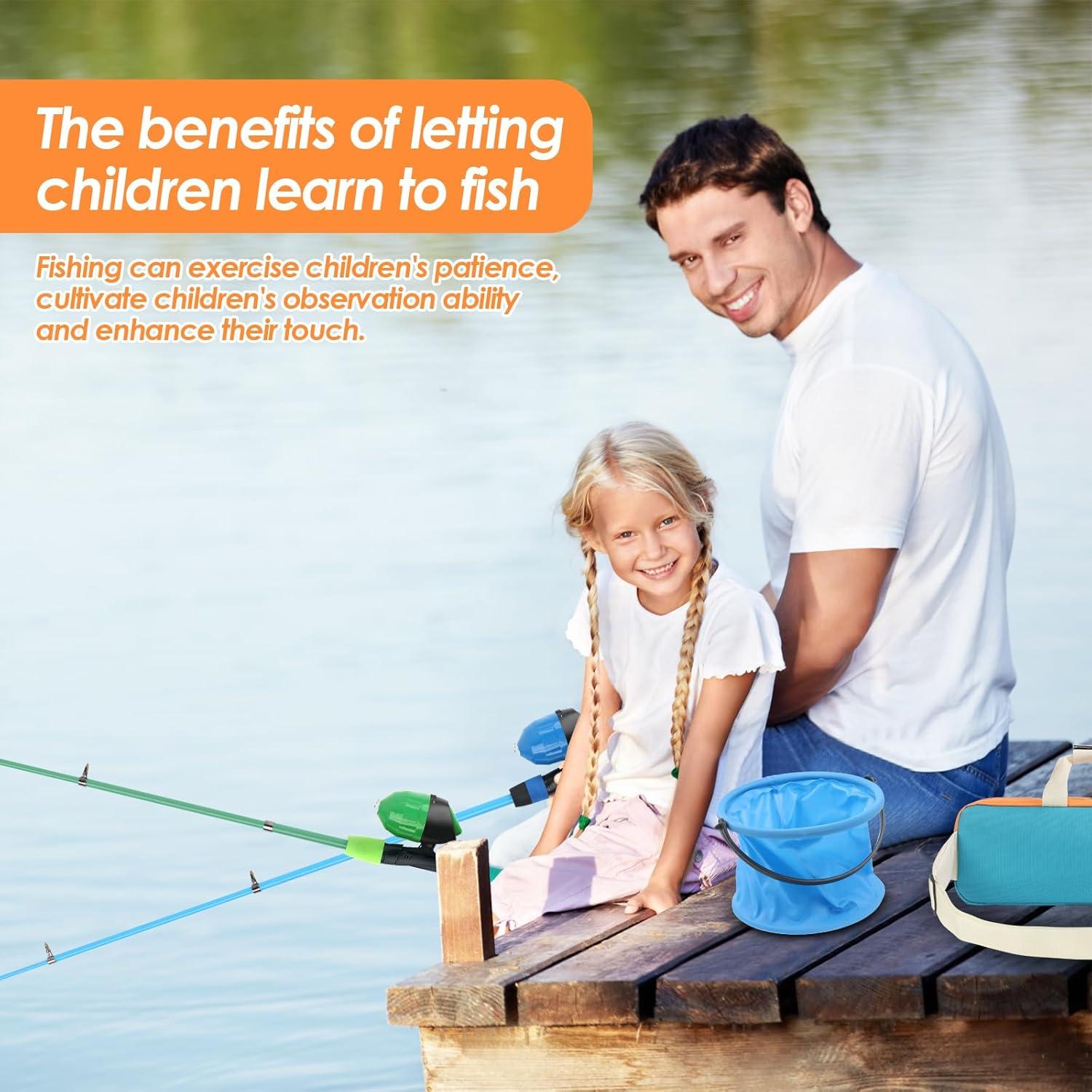 Combo de caña y carrete de pesca Mouhike 1.5m/1.8m para niños