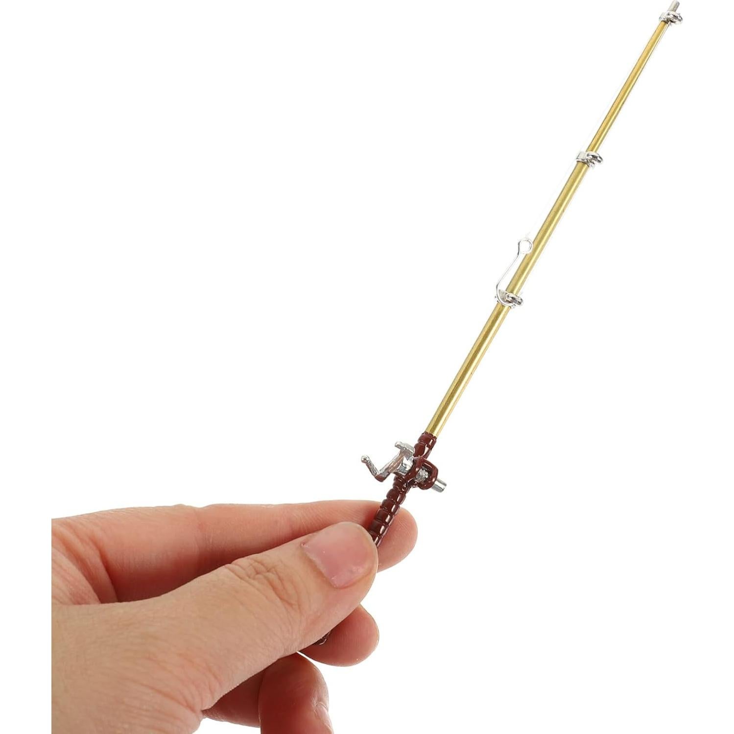 Set de 3 Cañas de Pescar Miniatura Kisangel para Casa de Muñecas