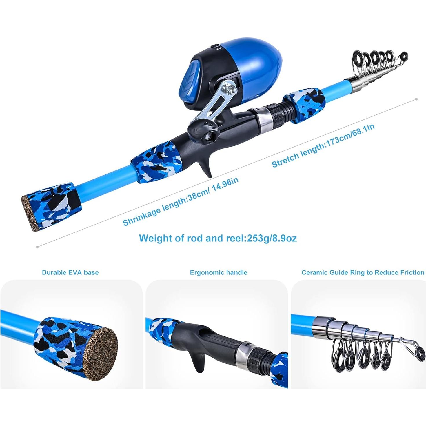 Set de Caña de Pesca para Niños CODEK 170cm Todo en Uno