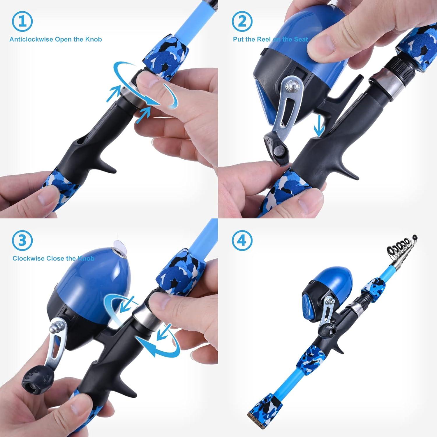 Set de Caña de Pesca para Niños CODEK 170cm Todo en Uno