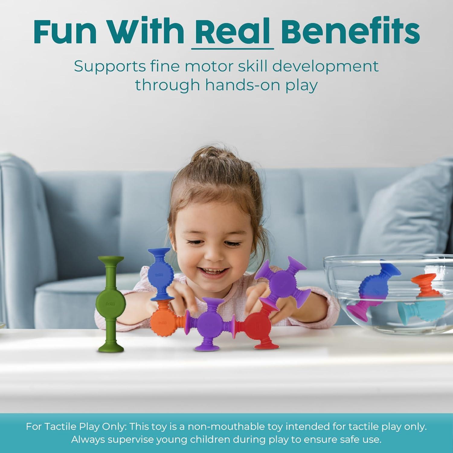 BunMo Juguetes Sensoriales de Ventosa - 10 Chupetes que Cambian de Color