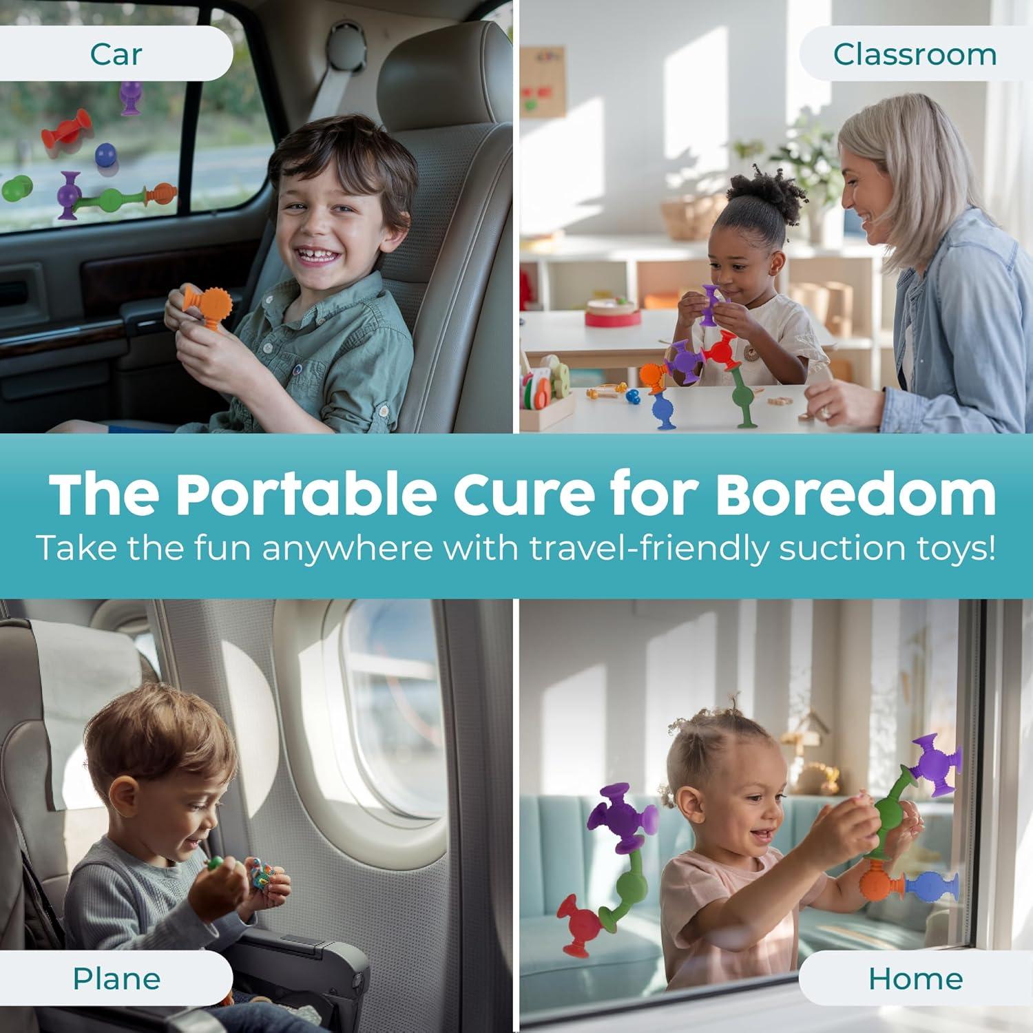 BunMo Juguetes Sensoriales de Ventosa - 10 Chupetes que Cambian de Color