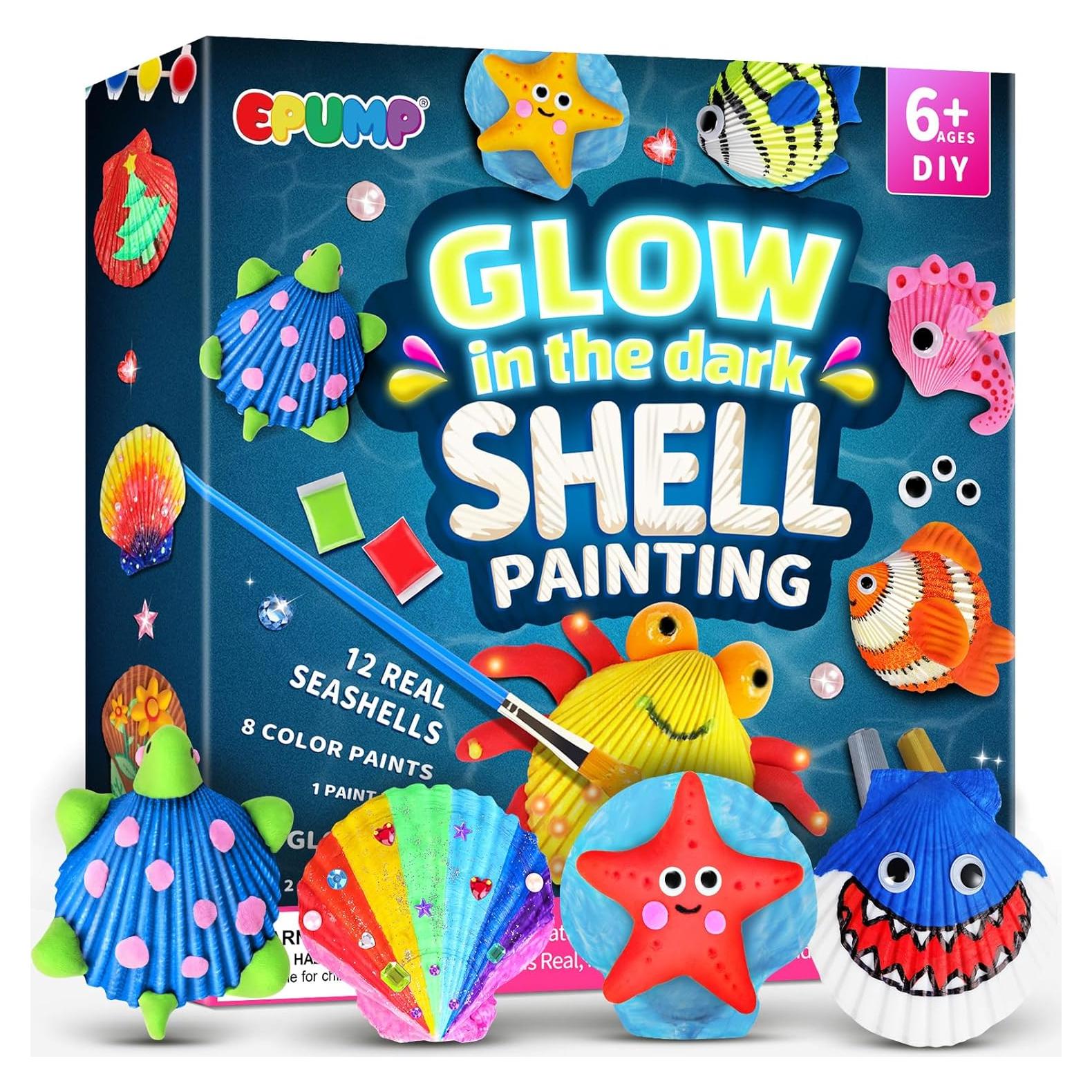 Kit de Pintura de Conchas EPUMP para Niños - Brillan en la Oscuridad