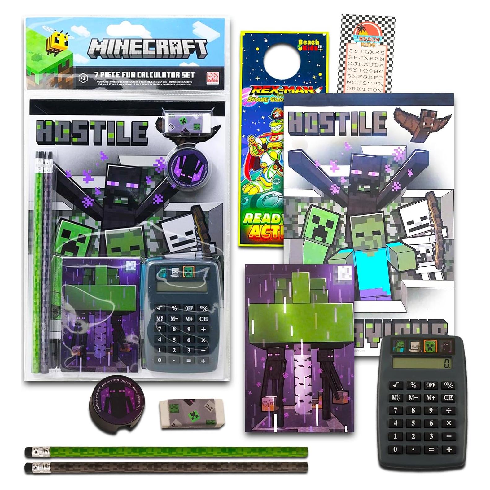 Suministros Escolares Minecraft - Paquete 7 Piezas para Niños