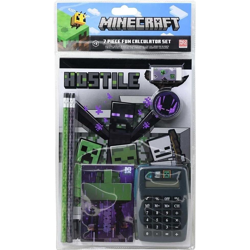 Suministros Escolares Minecraft - Paquete 7 Piezas para Niños