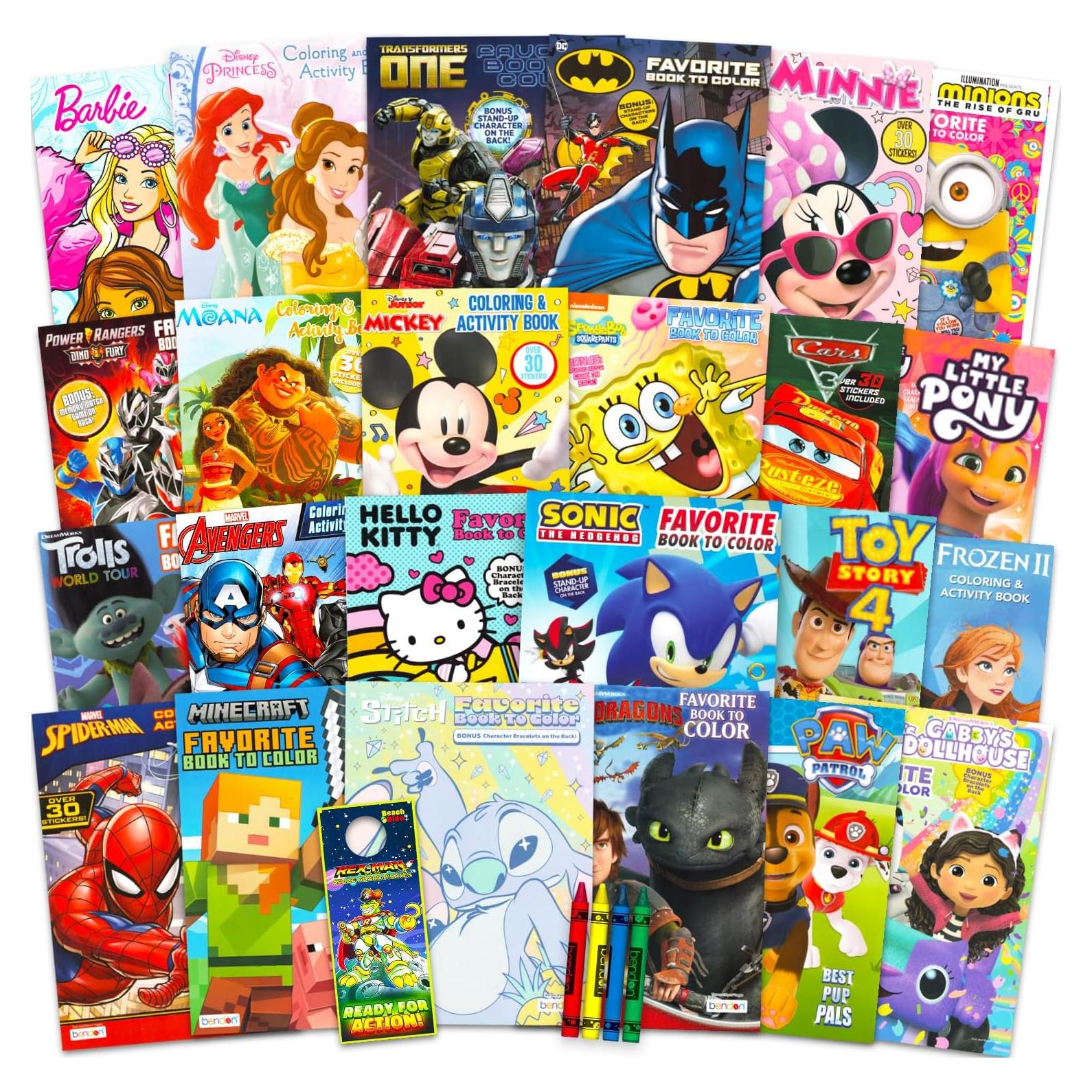 24 Libros para Colorear Disney para Niños 4 a 8 Años