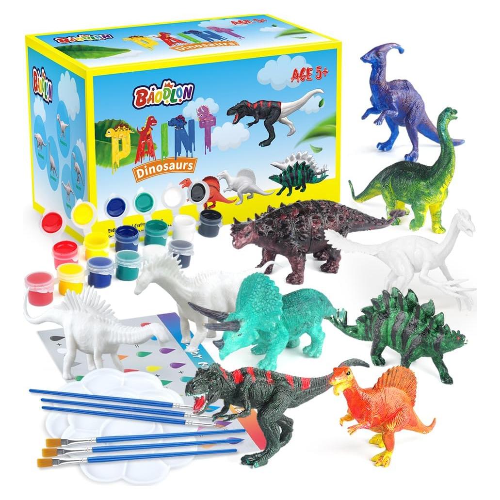Set de Manualidades BAODLON para Niños - Pintura Dinosaurios 10 Figuras