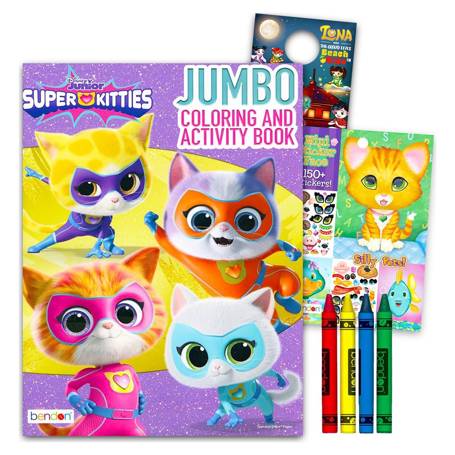 Conjunto de Libros para Colorear SuperKitties Disney 4-8 años
