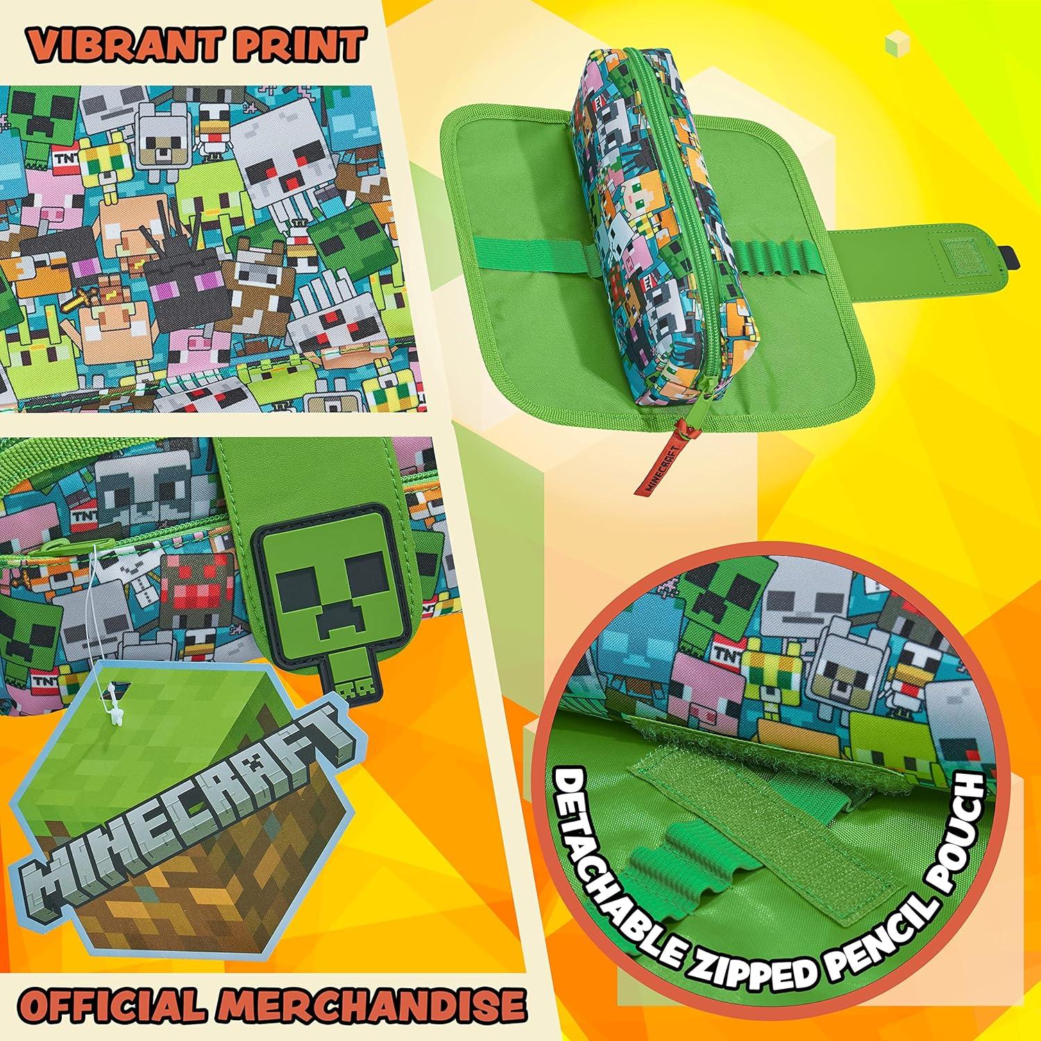 Estuche de Lápices Minecraft Oficial 2 en 1 para Niños