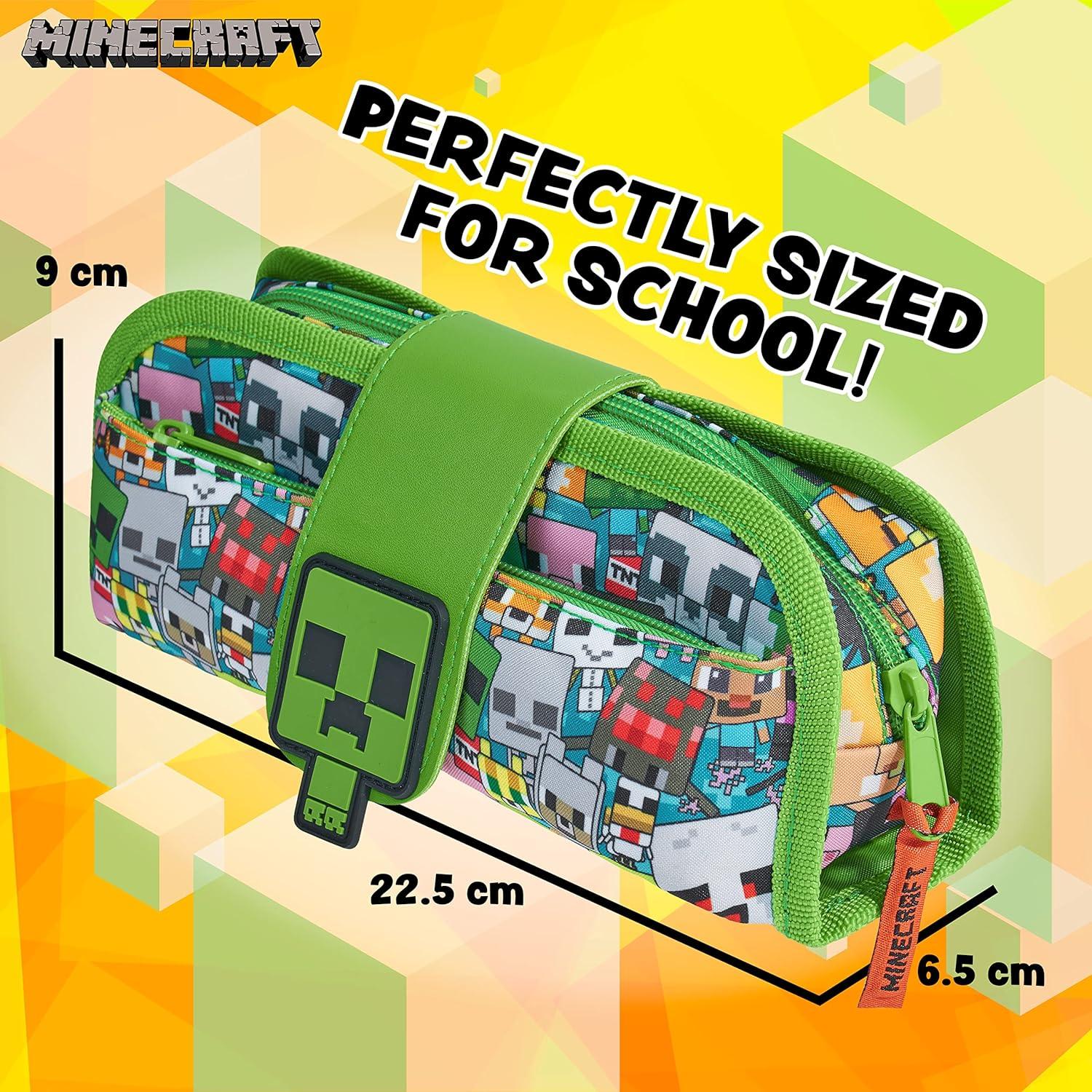 Estuche de Lápices Minecraft Oficial 2 en 1 para Niños