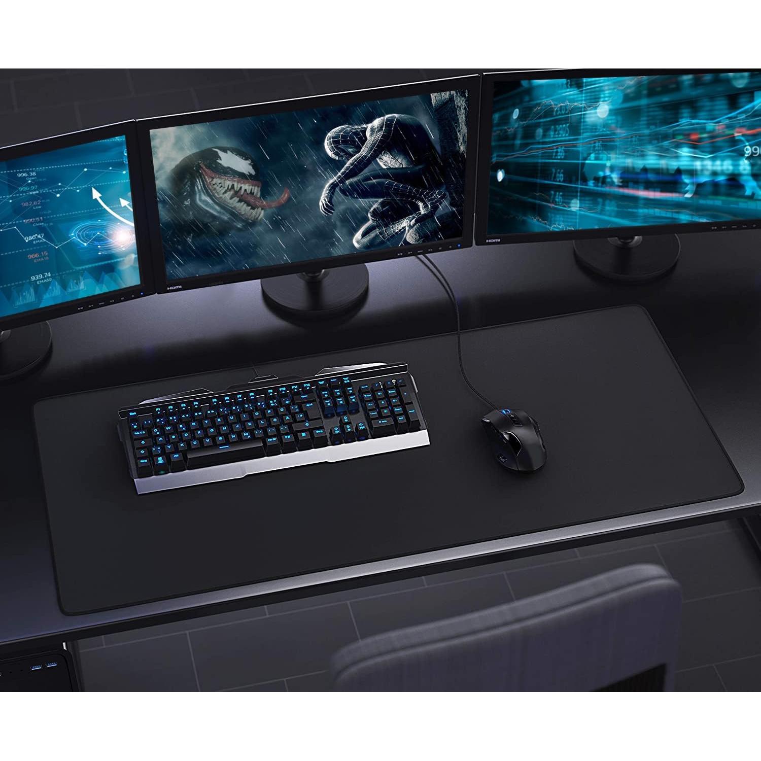 Alfombrilla de Ratón Grande HSMIENK 80x30cm Antideslizante Negra