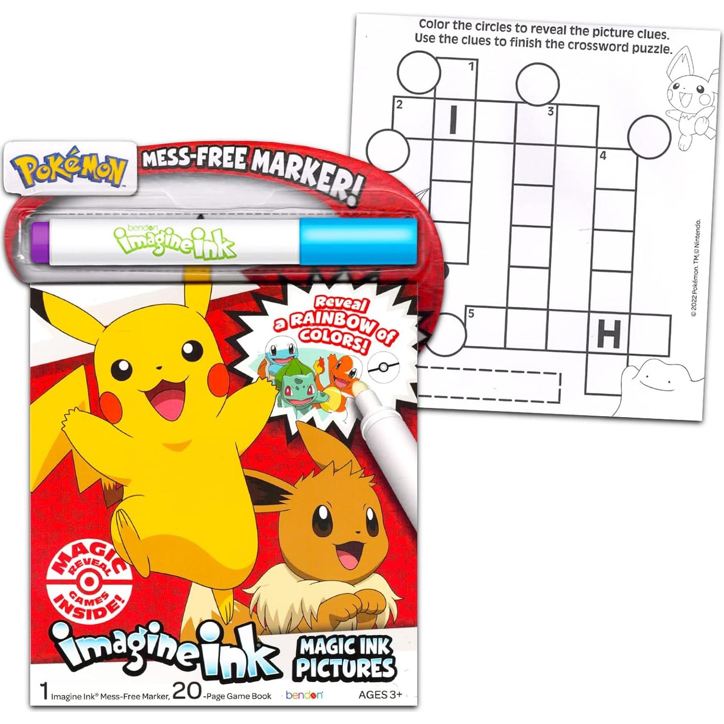 Conjunto de Libros para Colorear Pokemon Bendon - 3 Libros y Tarjetas