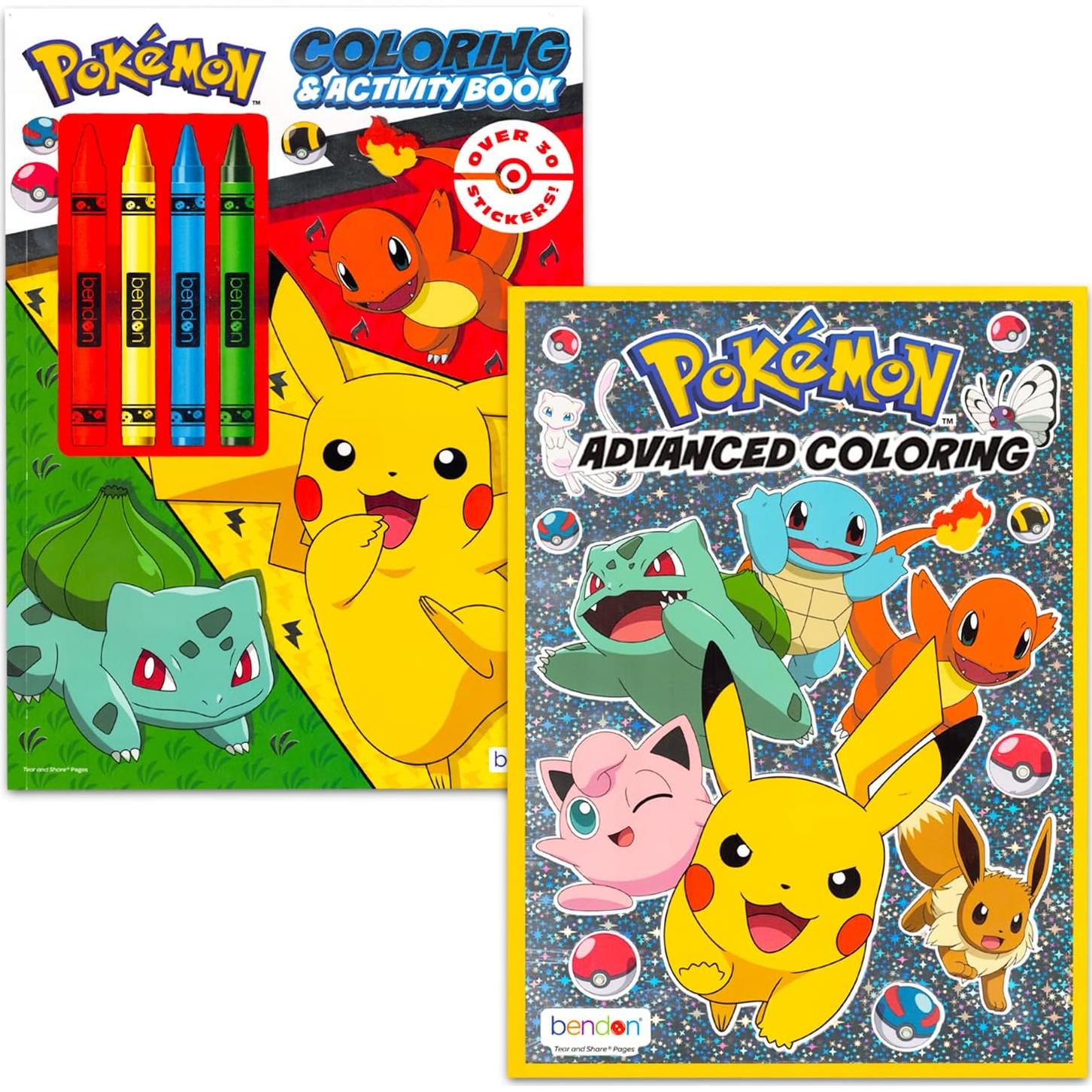 Conjunto de Libros para Colorear Pokemon Bendon - 3 Libros y Tarjetas