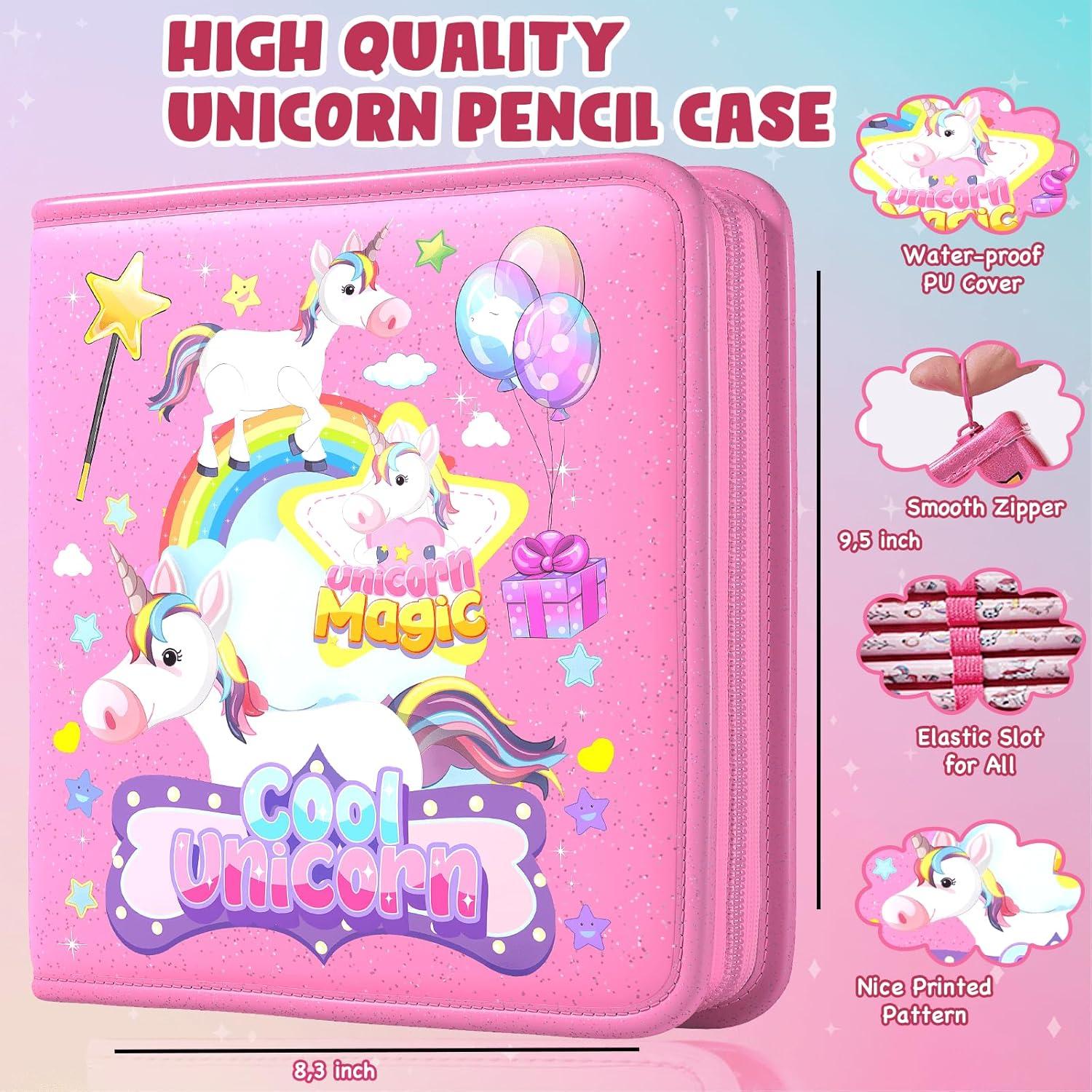 DOKKIA Set de 65 Marcadores y Lápices para Colorear Unicornio