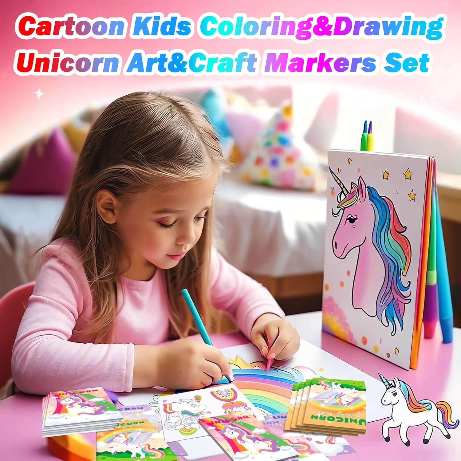 DOKKIA Set de 65 Marcadores y Lápices para Colorear Unicornio