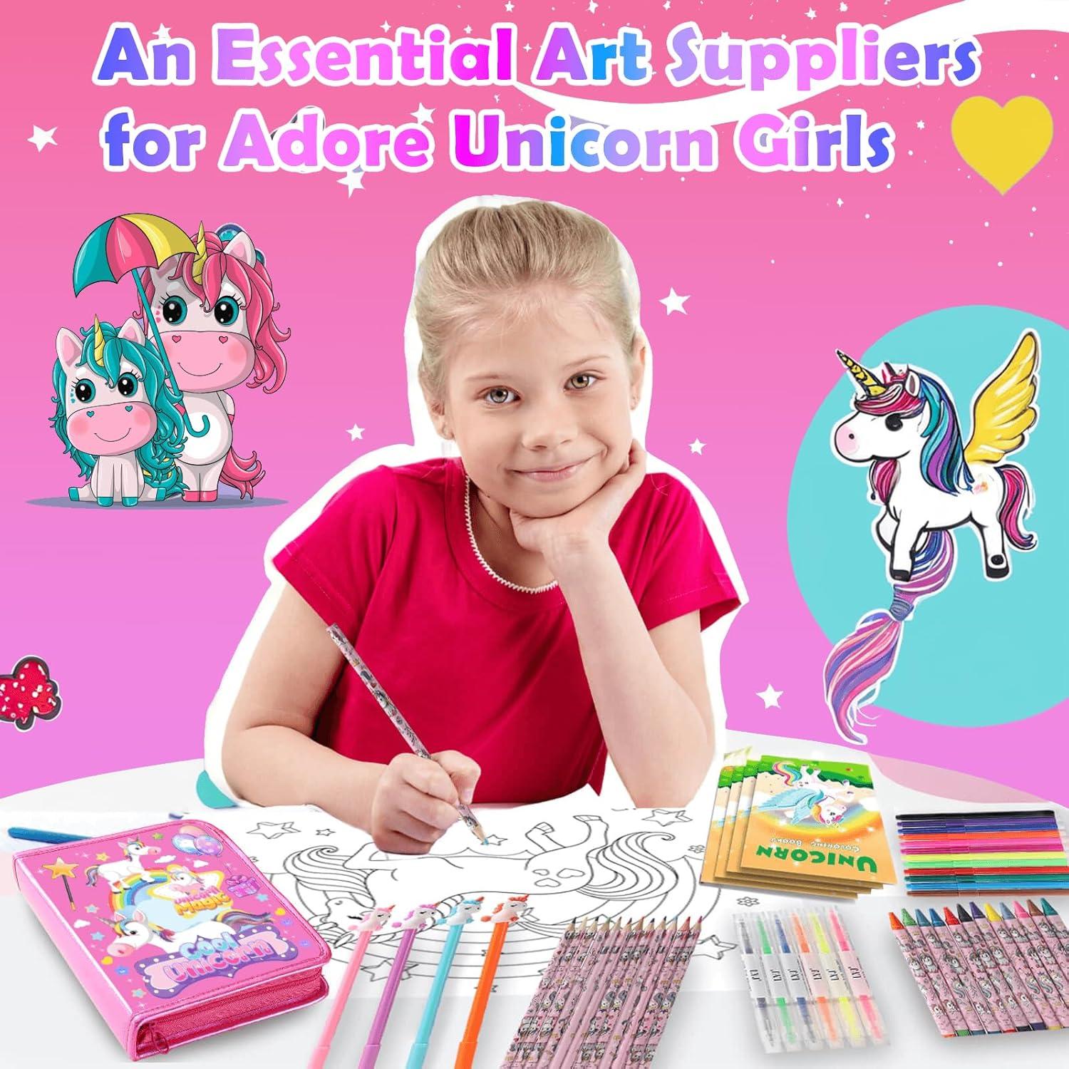 DOKKIA Set de 65 Marcadores y Lápices para Colorear Unicornio