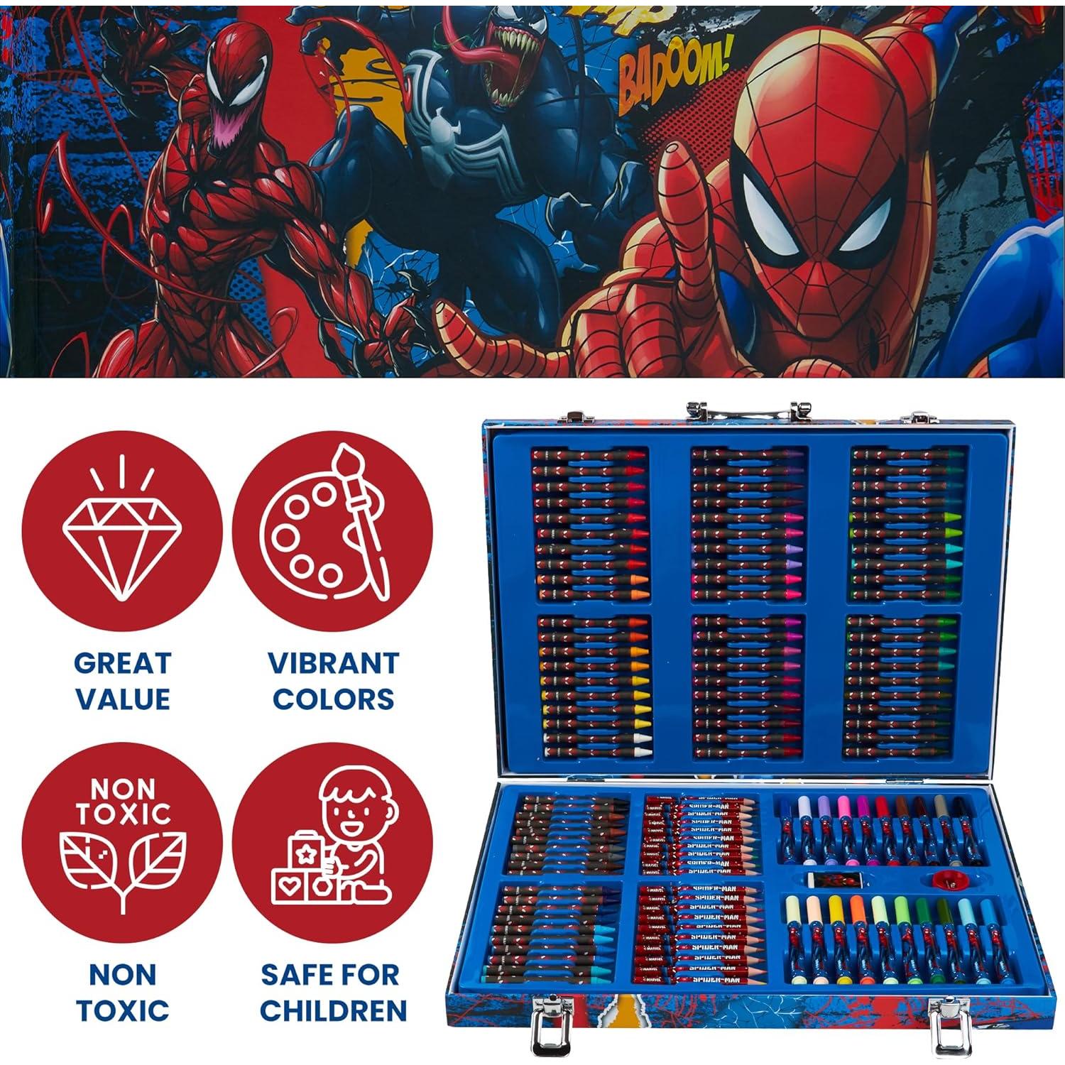 Estuche de Arte Marvel Spiderman con 120 Suministros Creativos