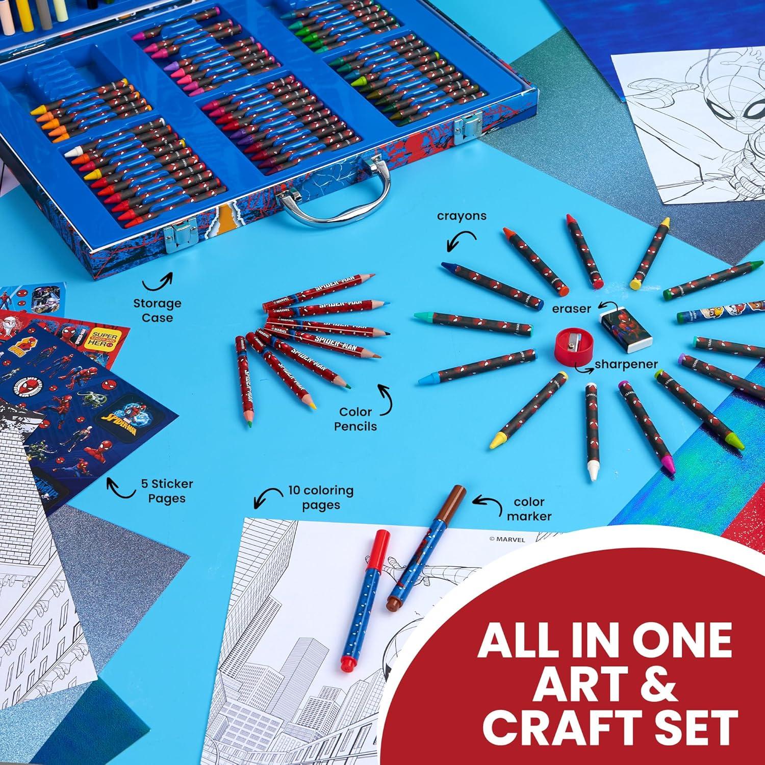 Estuche de Arte Marvel Spiderman con 120 Suministros Creativos