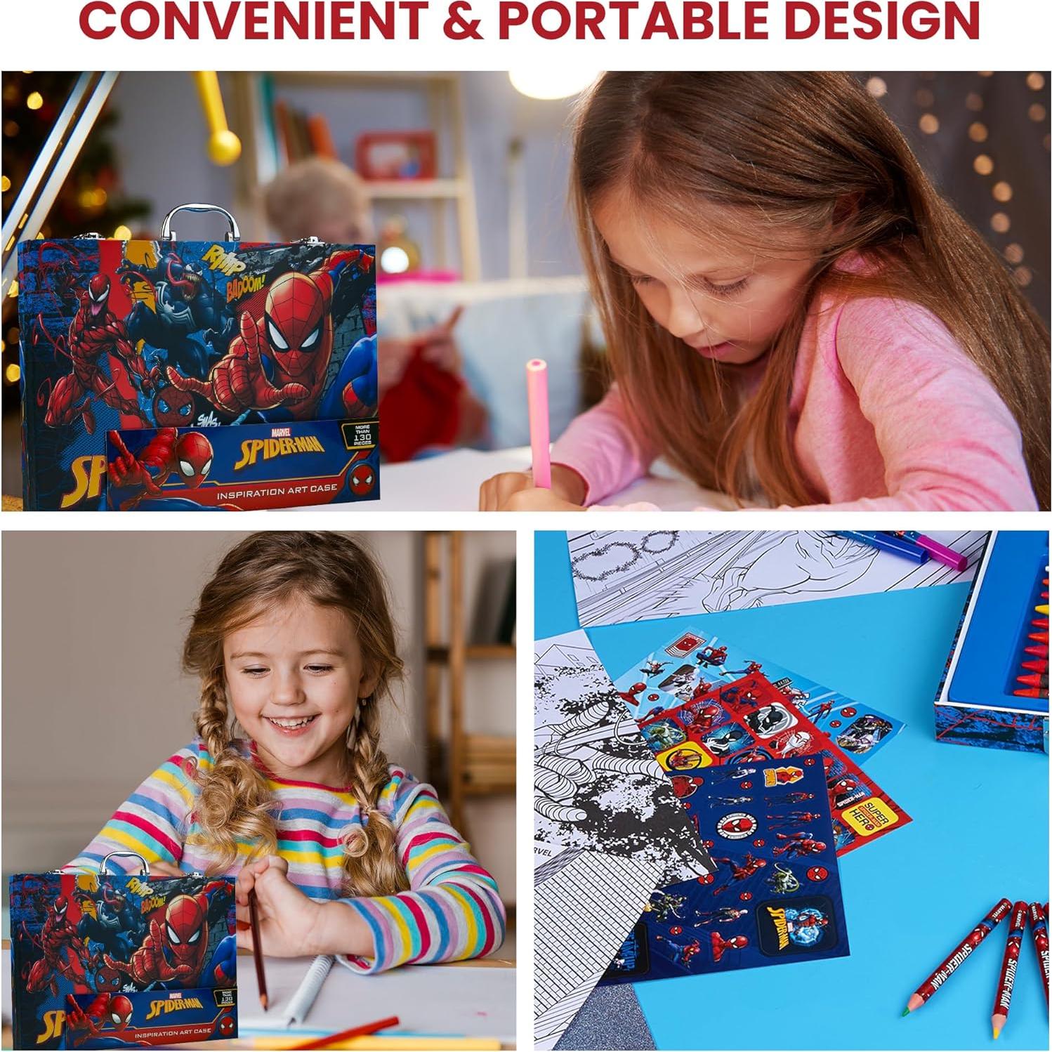 Estuche de Arte Marvel Spiderman con 120 Suministros Creativos