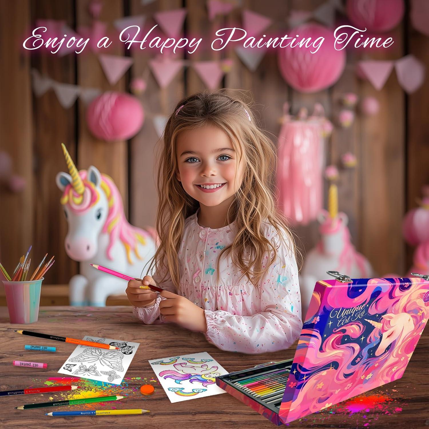 Kit de Arte Cokiki 184 Piezas Unicornio Rosa para Niños