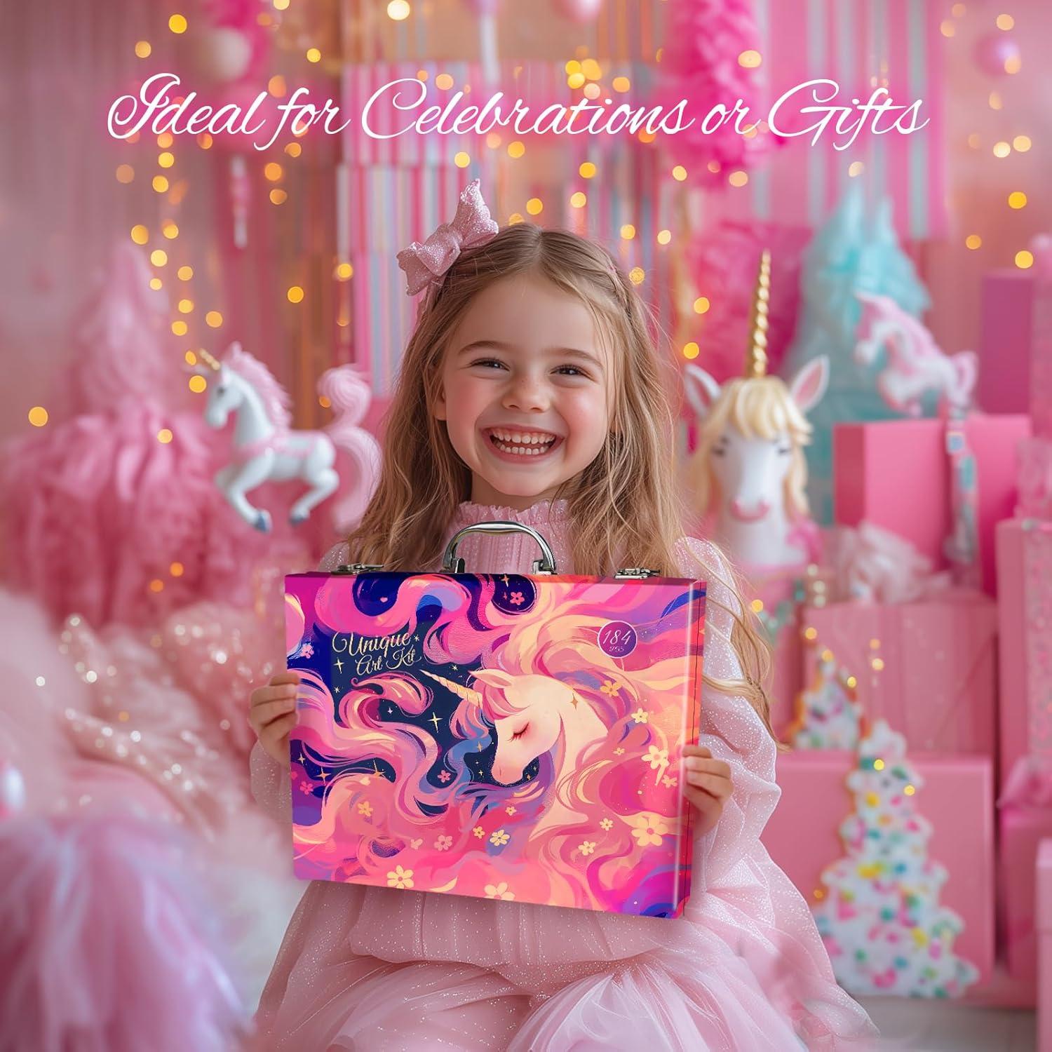 Kit de Arte Cokiki 184 Piezas Unicornio Rosa para Niños