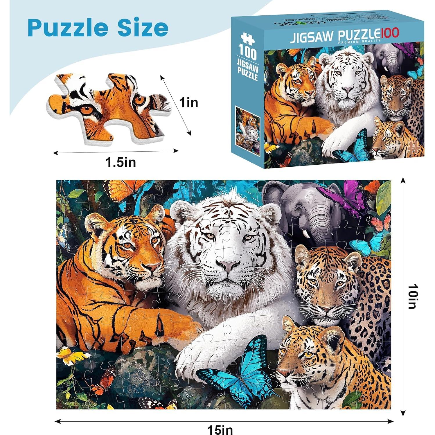 Rompecabezas de Tigre 100 Piezas VOLUVOL 52x38 cm