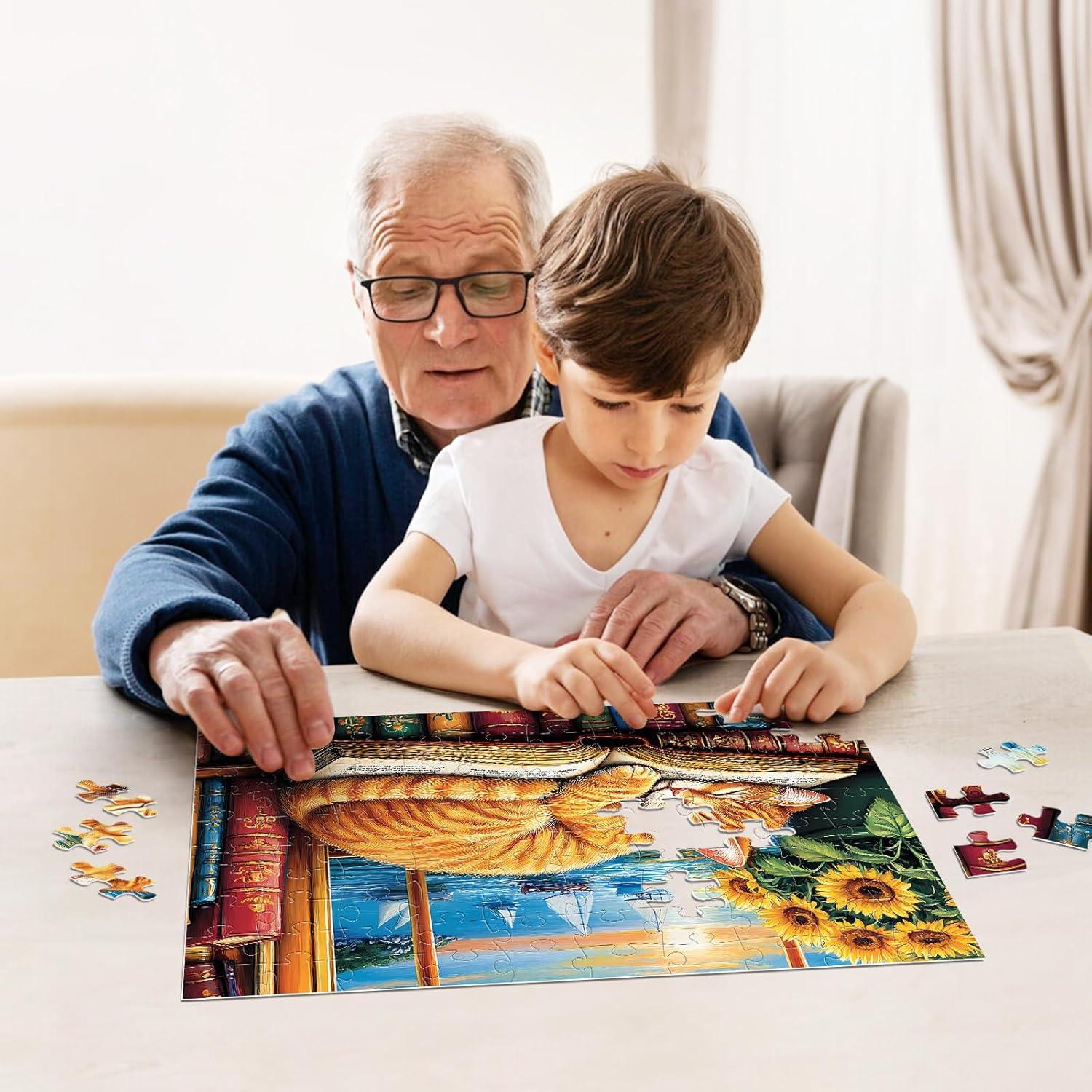 Paquete de 4 Puzzles de 100 Piezas Jeacirio para Niños