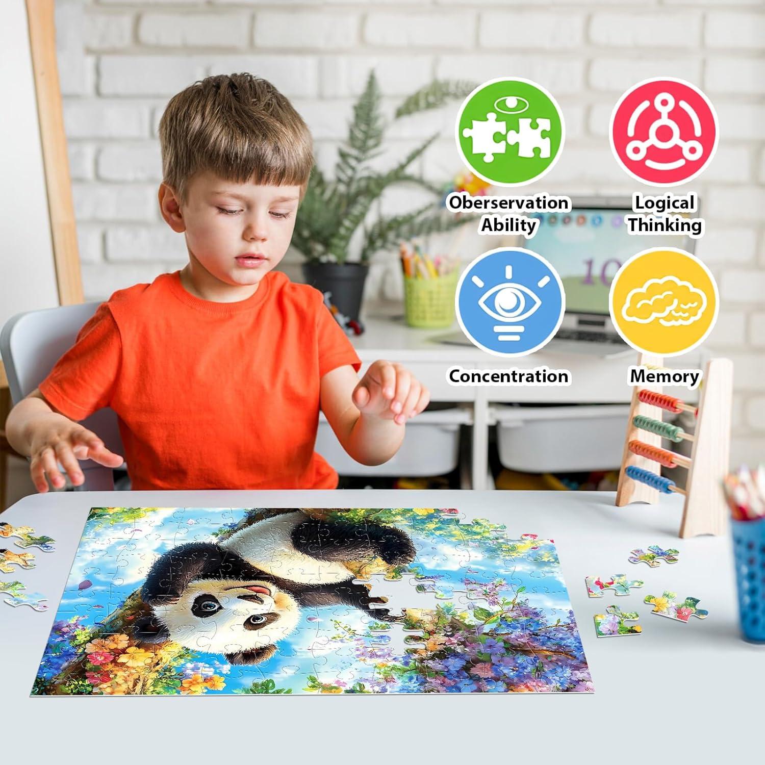 Paquete de 4 Puzzles de 100 Piezas Jeacirio para Niños