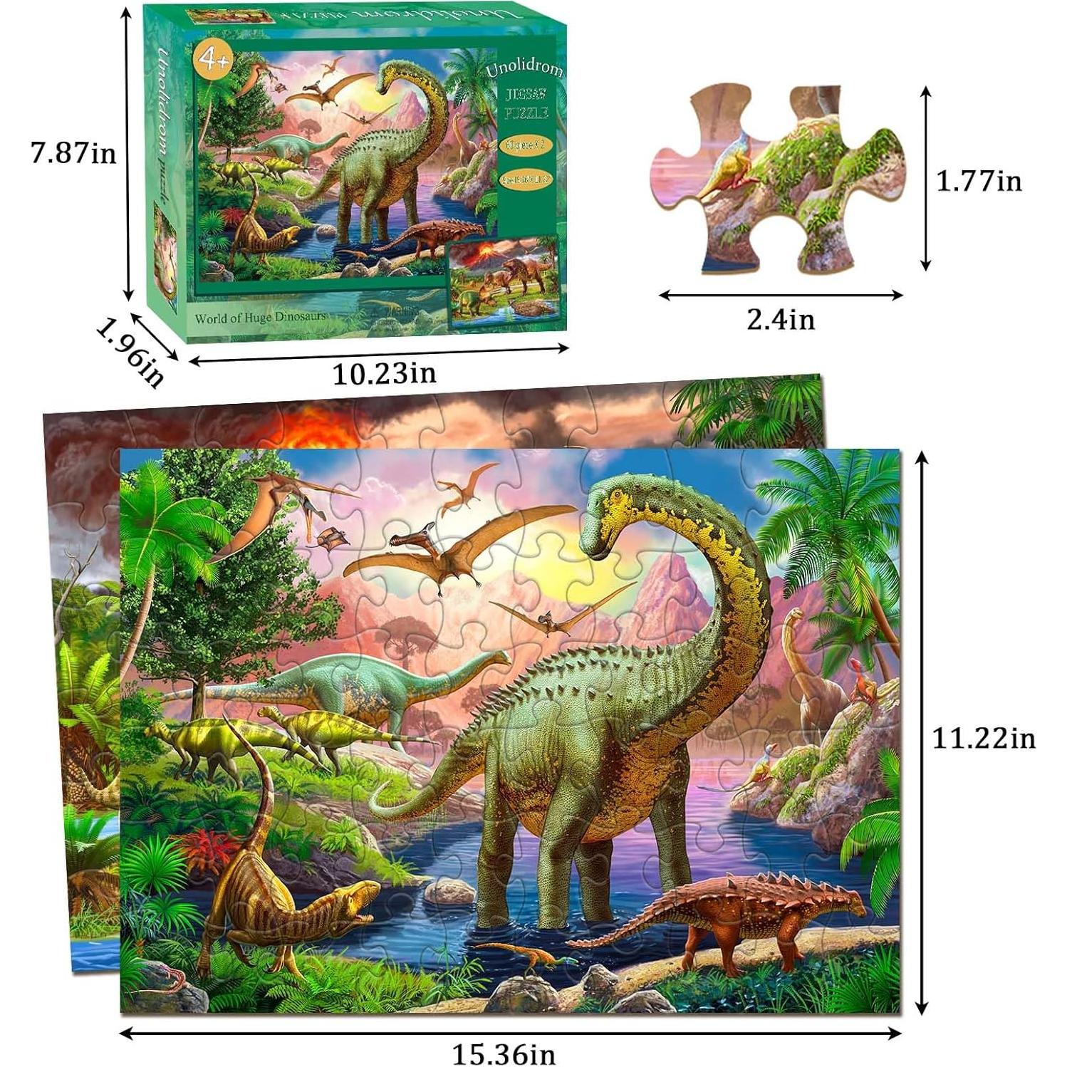 Rompecabezas Educativo Unolidrom 2x60 Piezas Dinosaurios