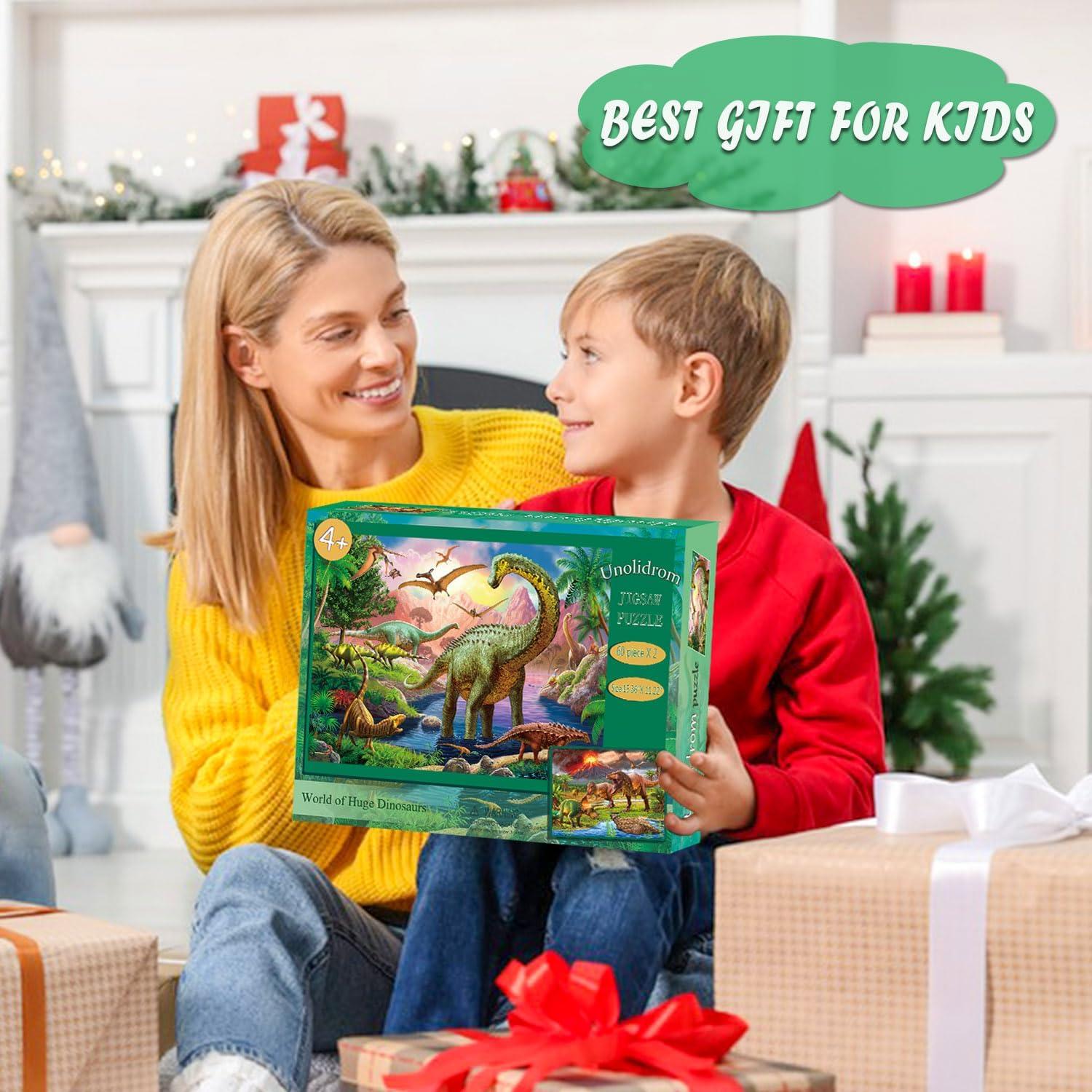 Rompecabezas Educativo Unolidrom 2x60 Piezas Dinosaurios