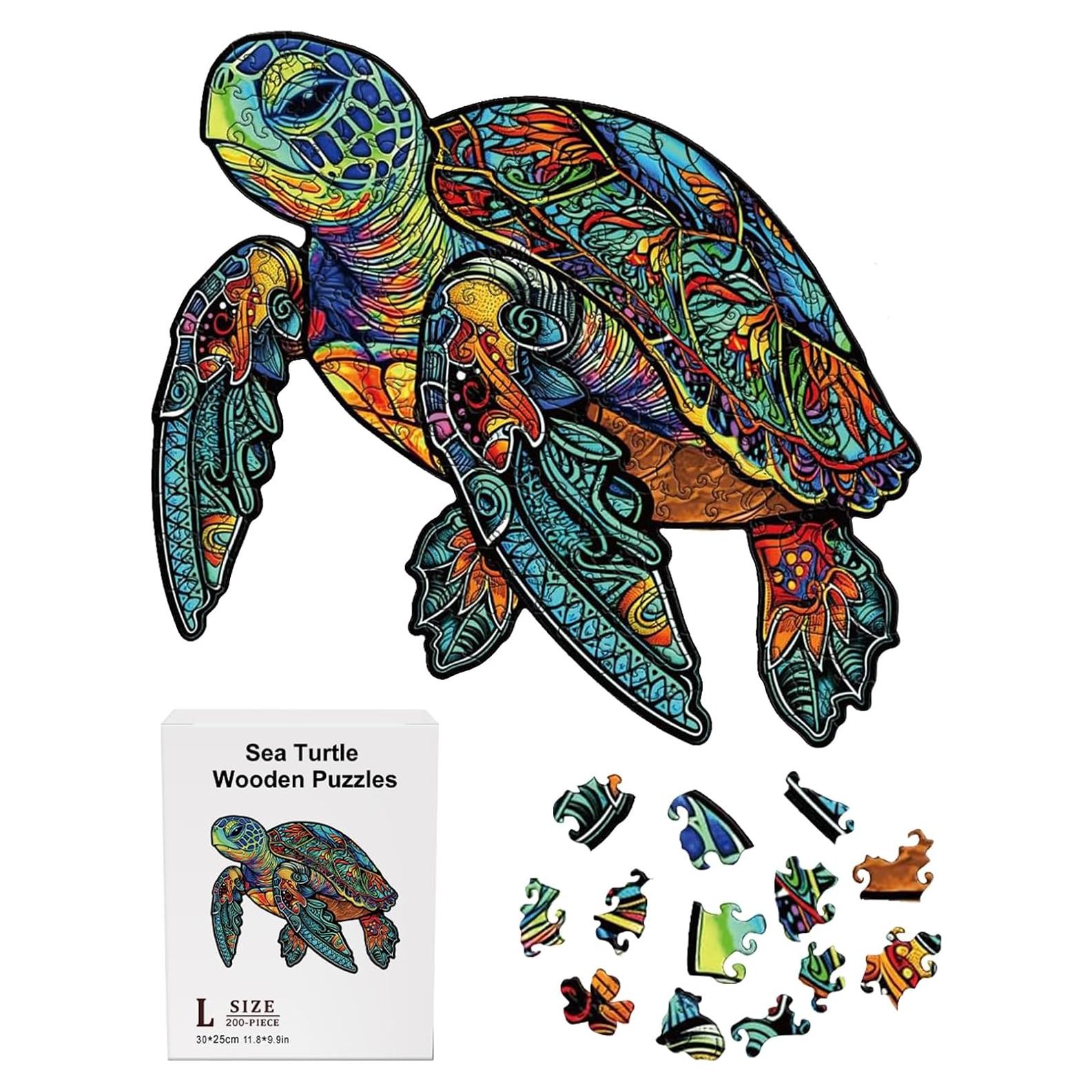 Rompecabezas de Madera Tortuga Marina 200 Piezas 30x25 cm