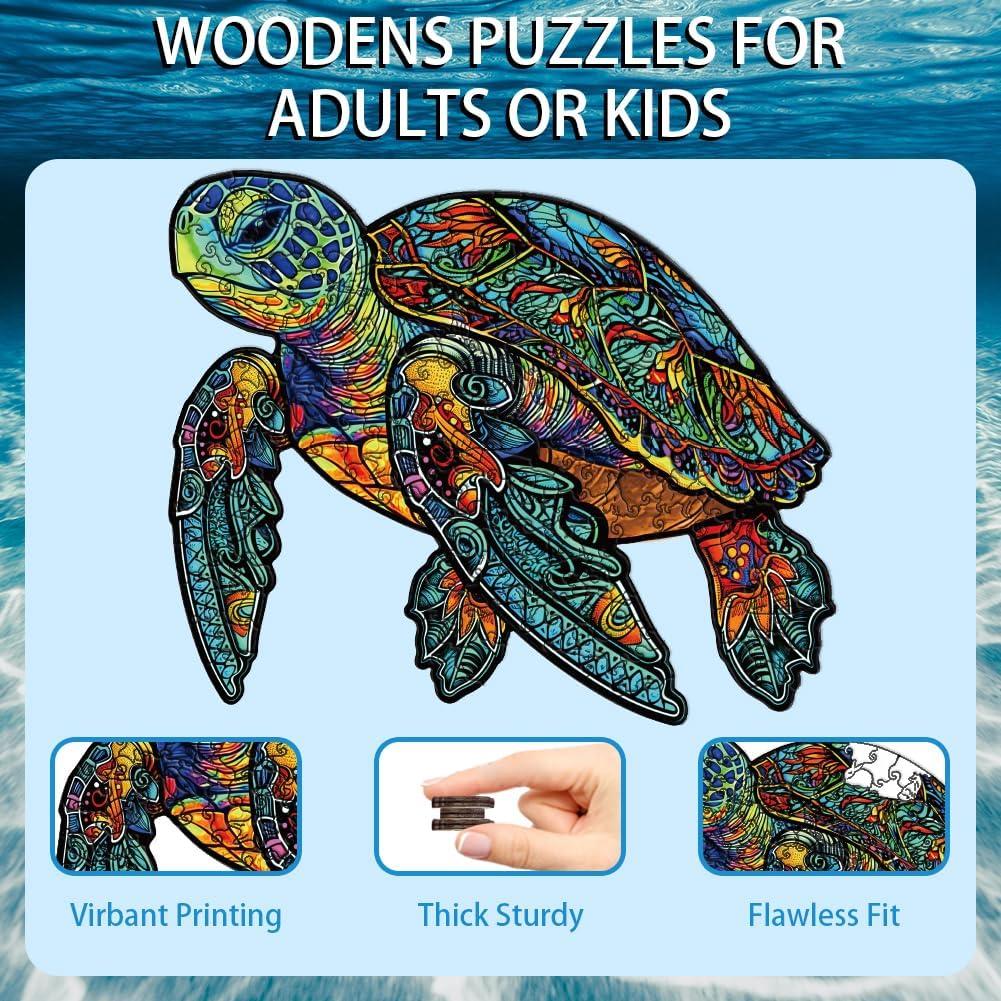 Rompecabezas de Madera Tortuga Marina 200 Piezas 30x25 cm