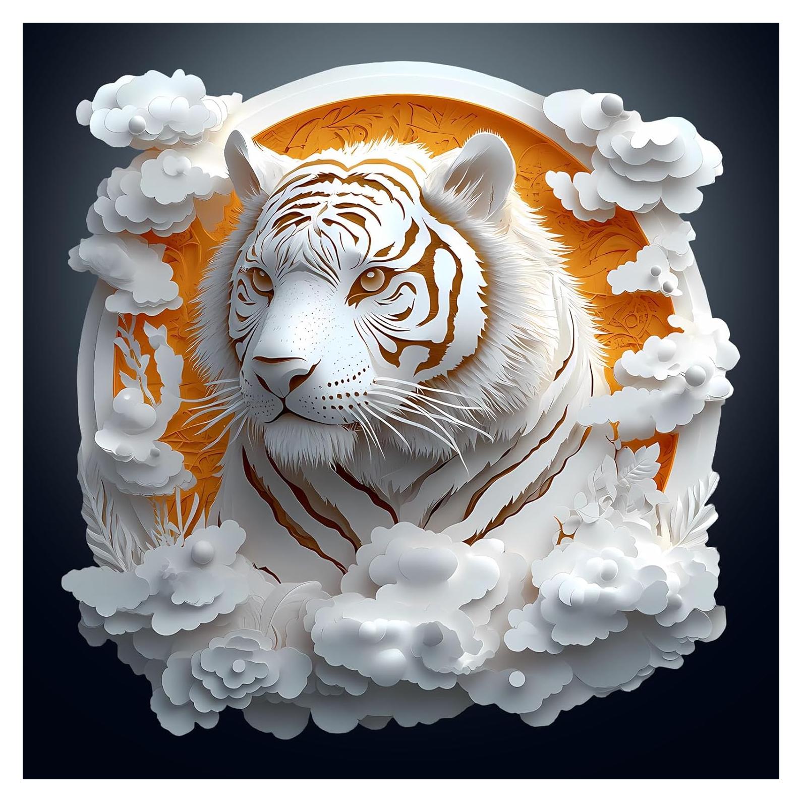 Rompecabezas 3D de Madera Welsky Tigre de Papel 21.6cm - 200 Piezas