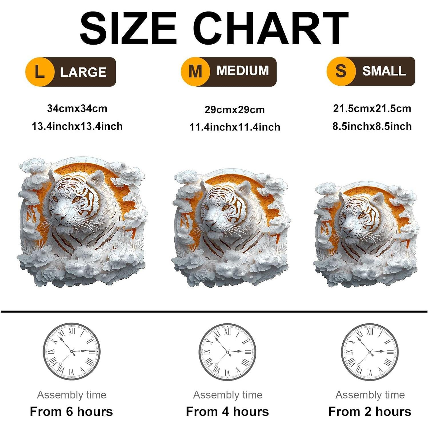 Rompecabezas 3D de Madera Welsky Tigre de Papel 21.6cm - 200 Piezas