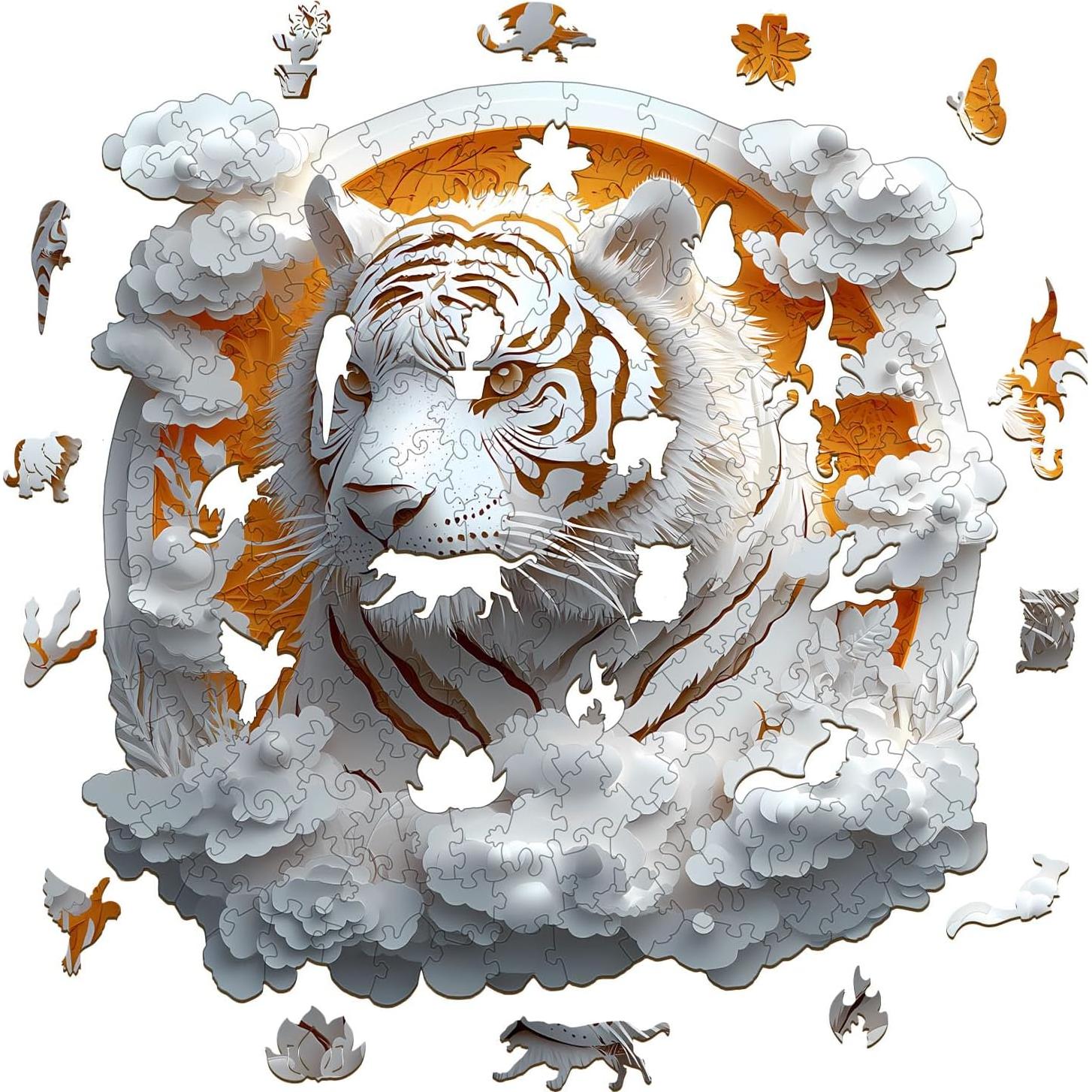 Rompecabezas 3D de Madera Welsky Tigre de Papel 21.6cm - 200 Piezas