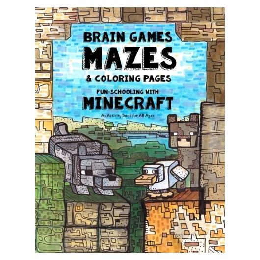 Brain Games, Mazes & Coloring Pages - Homeschooling With Minecraft: Dyslexia Games Presents an Activity Book - Great for Creative Kids with Dyslexia, ADHD, Asperger's Syndrome and Autism