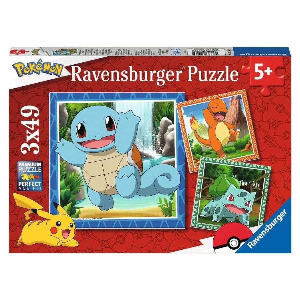 Rompecabezas Pokemon Ravensburger 3x49 Piezas para Niños 5+