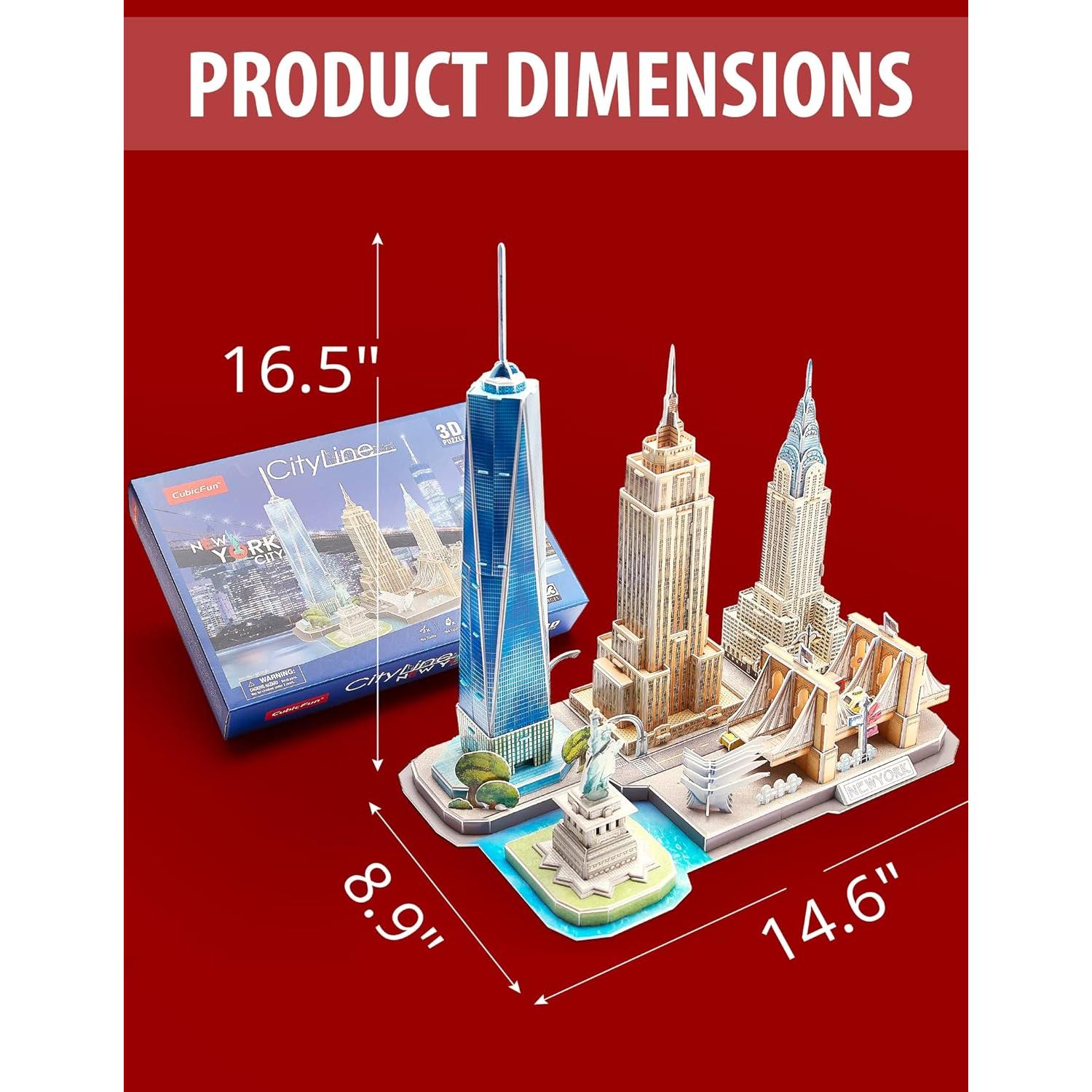 Rompecabezas 3D CubicFun Nueva York - Proyectos STEM para Niños 8+