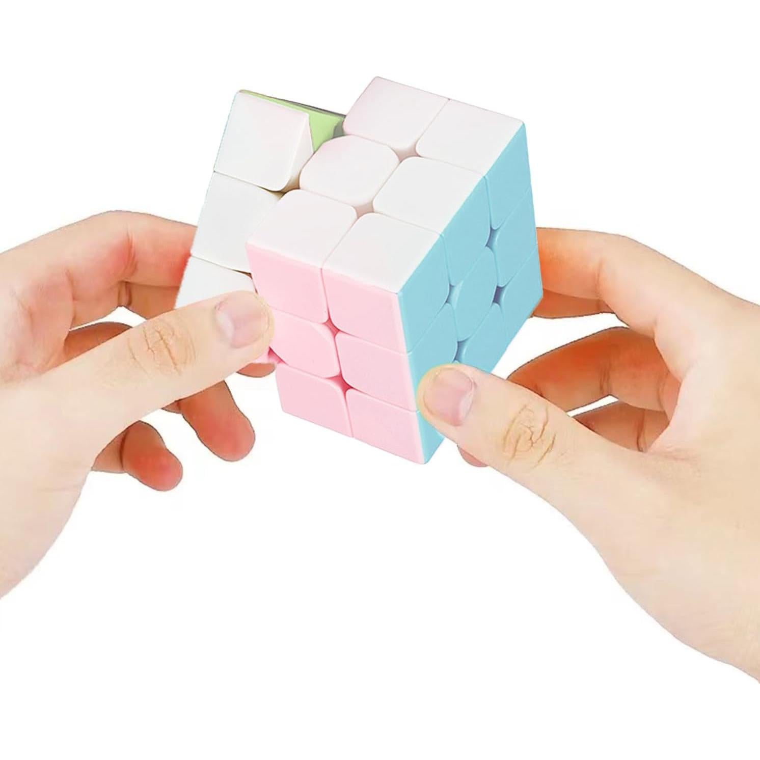 Paquete de 6 Cubos Veloces 3x3 Sin Etiquetas - Juguetes de Rompecabezas