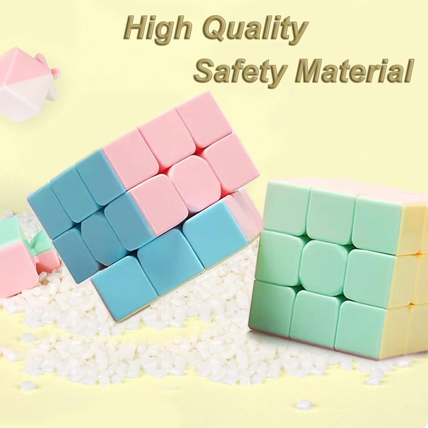 Paquete de 6 Cubos Veloces 3x3 Sin Etiquetas - Juguetes de Rompecabezas