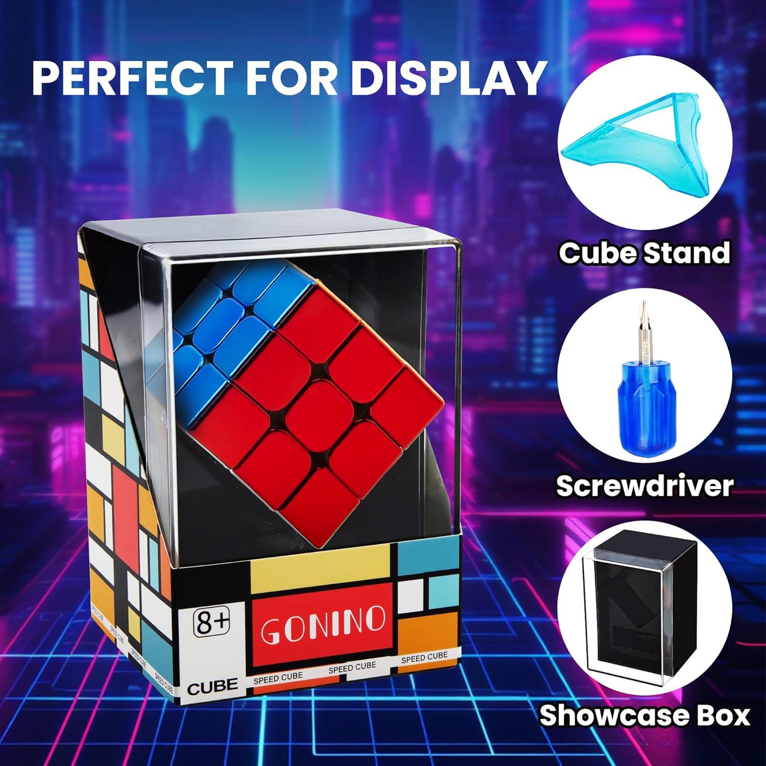 Cubo Rápido 3x3 GONINO Espejo Magnético con Soporte